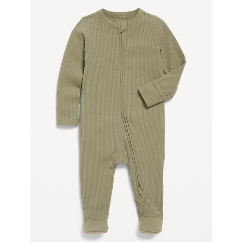 Ribbed 2-Way-Zip Sleep & Play Footed One-Piece for Baby