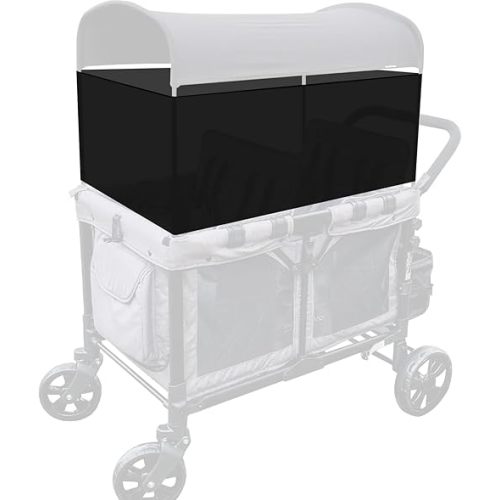 4-Sided Breathable Sunshade Net Canopy Compatible for Wonderfold W4/W2 Wagon Stroller,Lightweight Mesh Sunshade Net (Black)