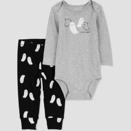 Carter's Just One You®️ Baby 2pc Ghost Top & Bottom Set - Black/Gray, Size: 12M