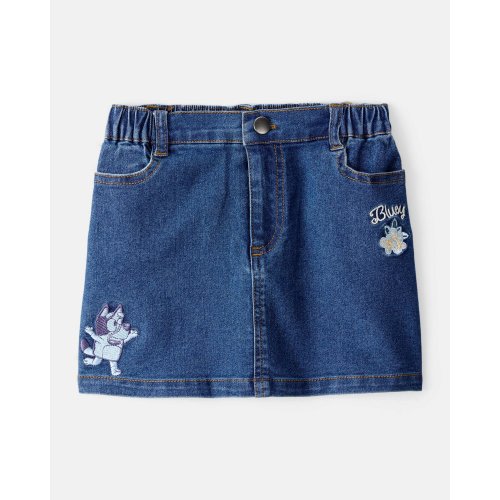 Baby Girl Bluey Embroidered Denim Skirt - Blue - Carter's | Carter's