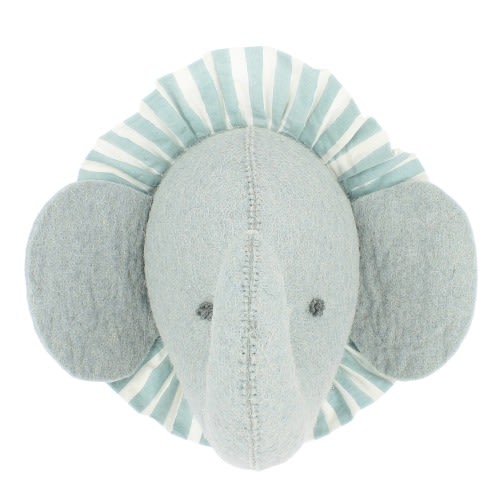 Elephant with Vintage Ruff Head Mini - Blue