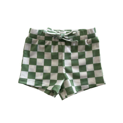 Lime Checkerboard / Riviera Swim Short / UPF 50+