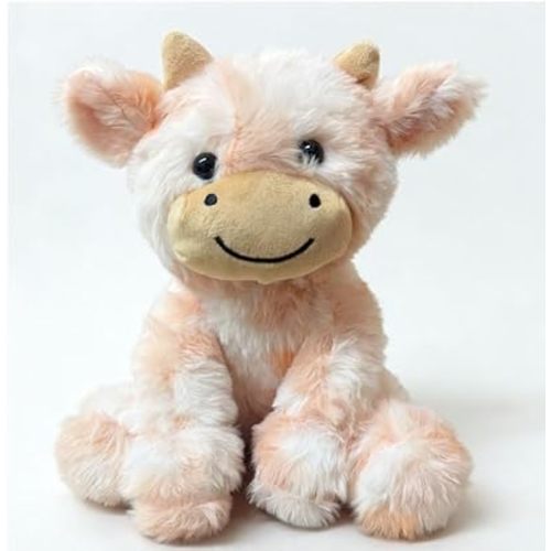 YUKOUQIAN Cute Cow Plush Stuffed Animal Doll Toy 8 inch for Girls Boys (sit Cow CAI Orange)
