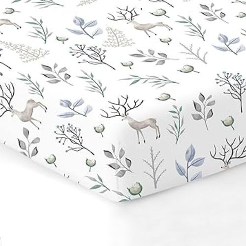 100% Organic Cotton Fitted Sheets for Standard Crib and Toddler Mattresses/Pads 28” x 52” and up to 6” Thick. Boys and Girls. Fits, Dream On Me, Lullaby, Safety 1st, Newton, and Other Brands.