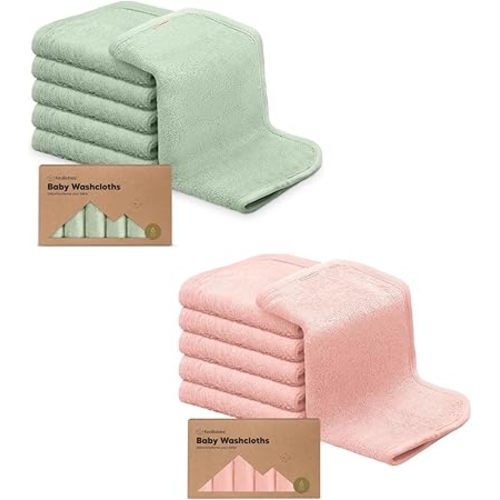 KeaBabies 6-Pack Baby Washcloths - Soft Baby Washcloth, Baby Wash Cloths, Baby Wash Cloth for Newborn, Kids, Bath Baby Towels, Face Towel, Face Cloths for Washing Face