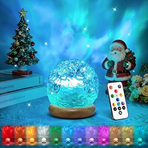 Mood Lighting Crystal Ball,18-Color Changing Lamp Ocean Light Projector for Bedroom,Dimmable Projector Night Light,Remote Lava Lamps, Aesthetic Room Decor for Teen Girls,Christmas Gifts for Teen Girls