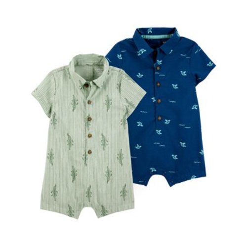 Carter's Child of Mine Baby Boy Romper, 2-Pack, Sizes 0/3-24 Months