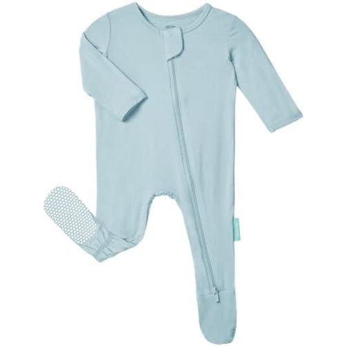 PurComfy Baby Zipper Footie Pajamas, Supersoft Bamboo Rayon Baby Footed Pjs Boy Girl 0-3-6-9-18-24 Month Coverall Sleepers