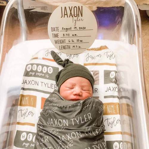 Hello My Name Is Personalized Swaddle Blanket NEUTRALS