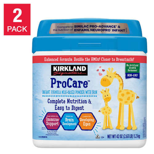 Kirkland Signature ProCare with Dual HMO's, Non-GMO Infant Formula   42 oz, 2-pack | Costco