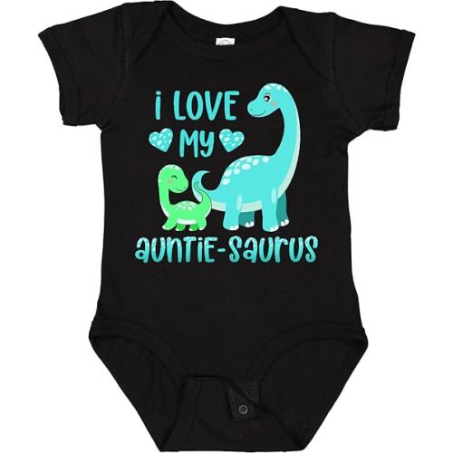 inktastic I Love My Auntie-saurus Cute Brontosaurus Family Baby Bodysuit