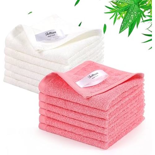 Baby Washcloths 12 Pack, 10x10 inch Heavenly Soft Wash Cloth for Face and Body, Gentle & Safe Pink Face Towel on Sensitive Skin, Baby Essentials Bath Shower Gifts for Girl Infant Kid Toddler Children