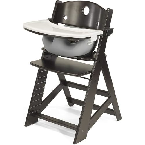 Height Right HIGH Chair Espresso with Grey Infant Insert and Tray