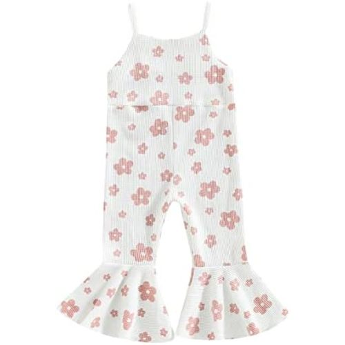 ZAXARRA Toddler Baby Girl Clothes Baby Girl Jumpsuit Romper Baby Overalls Straps Bell-Bottom Pants Baby Fall Summer Outfits
