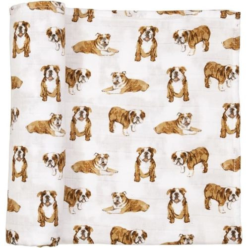 Mud Pie Bulldog Print Muslin Baby Swaddle Blanket
