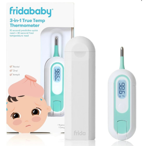 Frida Baby 3-in-1 Rectal, Underarm & Oral Thermometer for Kids, Digital Baby Thermometer for Infants, Toddlers, & Kids, FSA/HSA Eligible