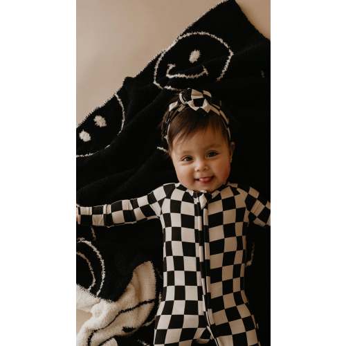 Bamboo Zip Pajamas | Black Checker