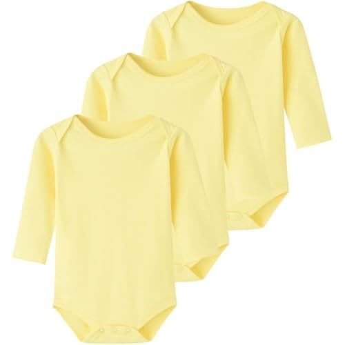 Enfants Chéris Baby Long Sleeve Bodysuit Newborn-24 Months 100% Cotton Pack of 3