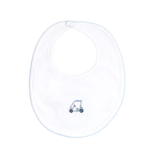 Pima Cotton Lets Golf Bib | White, Baby Boy