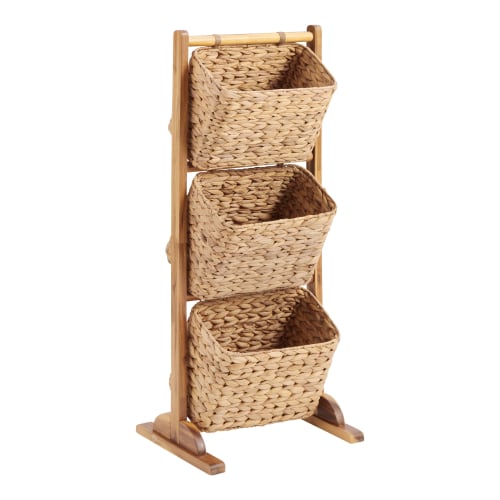 Drew Acacia And Water Hyacinth 3 Tier Basket Stand