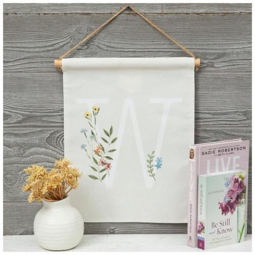 Floral Monogram Tapestry Wall Decor