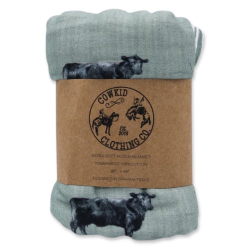Olive Angus Bamboo Muslin Blanket