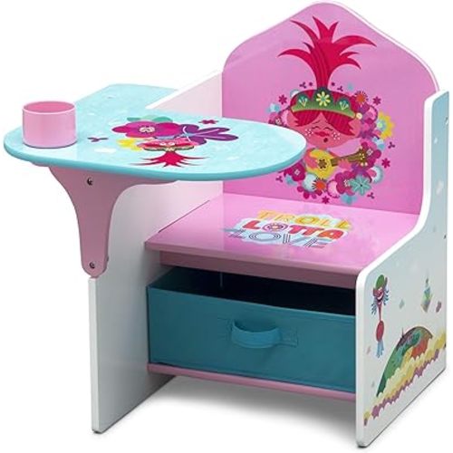 Delta Children Chair Desk with Storage Bin, Trolls World Tour