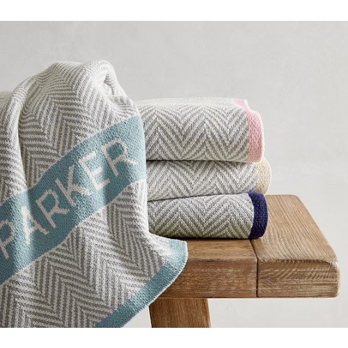 Herringbone Personalized Baby Blanket | Pottery Barn Kids