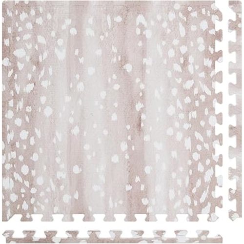 House of Noa Baby Play Mat – 4x6 Fawn Brown – Set of 8 Tiles – Cushioned EVA Foam Play Mat for Floor, Soft Interlocking Baby Crawling Mats for Hard Floors