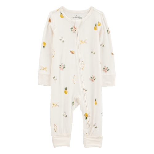Baby PurelySoft Foldover Cuff Sleep & Play Pajamas - Cream - Carter's | Carter's