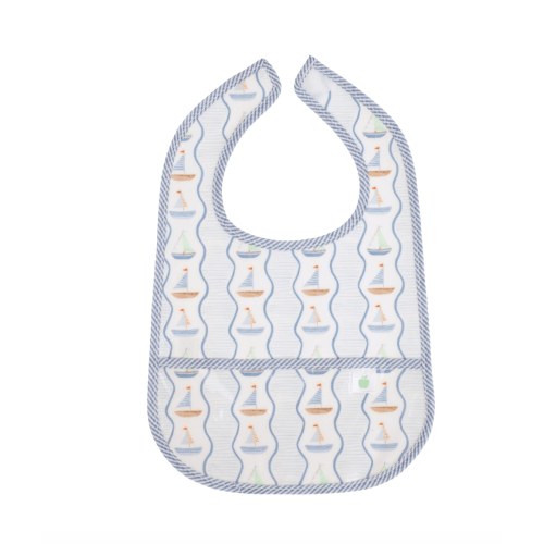 The Wipe It Bib, Sailboats - Apple of My Isla Bibs | Maisonette