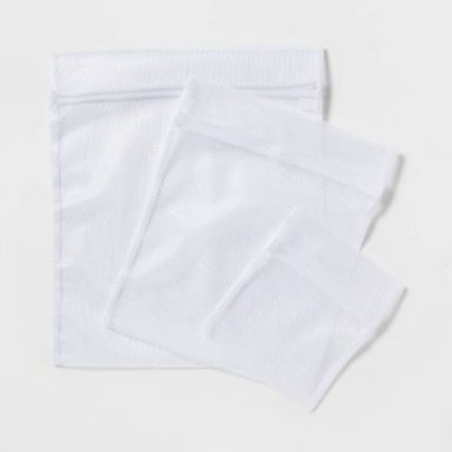 3pk Mesh Wash Bags White - Brightroom™: Lingerie & Garment Bags for Delicates, Polyester Laundry Sorting