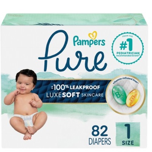 Pampers Pure Protection Diapers Super Pack - Size 1 - 82ct