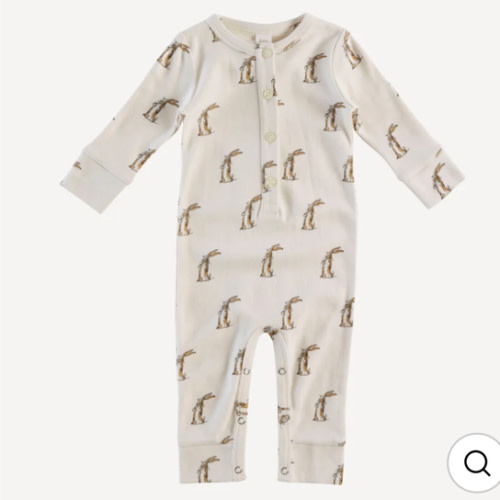 long sleeve sport union suit | plush rabbit | organic cotton interlock