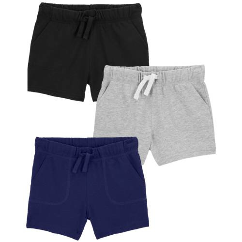 Baby 3-Pack Pull-On Cotton Shorts - Style,Multi