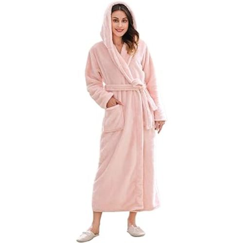 Richie House Women's Plush Soft Warm Fleece Bathrobe Robe RH1591