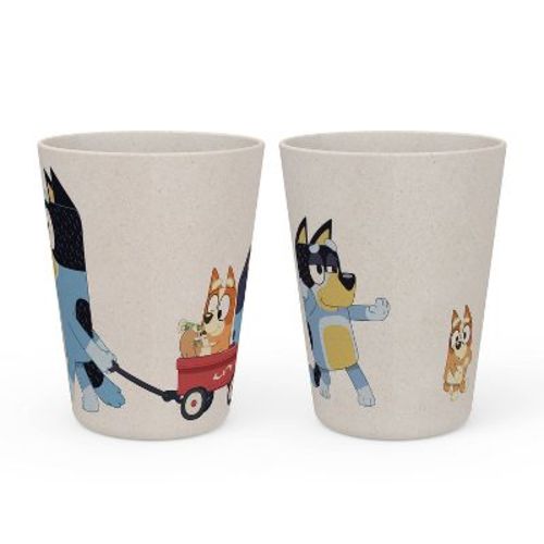Zak Designs 2pk 10 fl oz Bluey Melamine Tumblers Blue/Cream: Kids Drinkware, Dishwasher-Safe, Cold Beverages