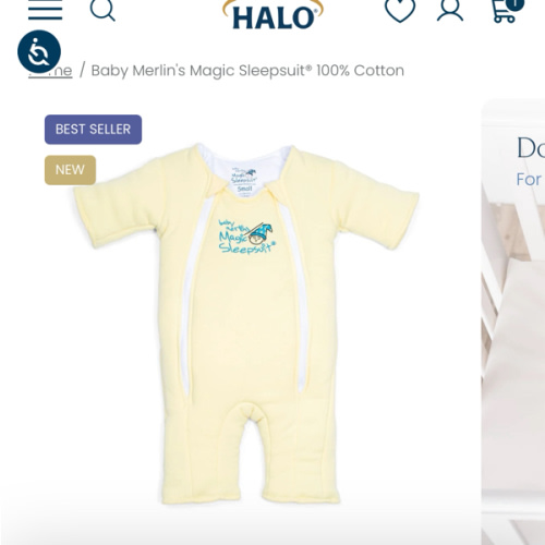 Yellow Baby Merlin’s Magic Sleepsuit | 100% Cotton Baby Sleepwear