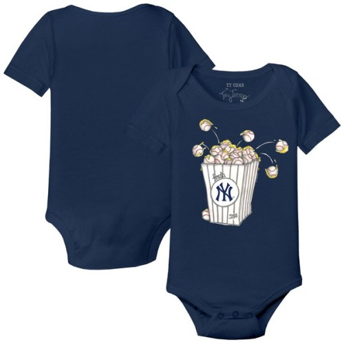 Infant New York Yankees Tiny Turnip Navy Popcorn Bodysuit