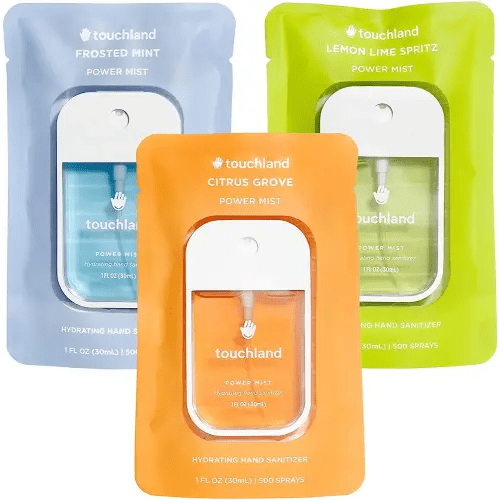 Touchland Power Mist Hydrating Hand Sanitizer Spray, FRESH Trio Set (Mint, Citrus, Lemon Lime), 1 FL. OZ. Travel Size (Set of 3)