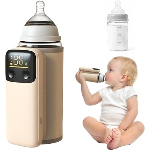 Portable Bottle Warmer for Travel with Fast Heating,Keep Ready Breastmilk Warm Up to 5H,Leak-Proof,Night Light,8000mAh Battery,Can Use While Charging.