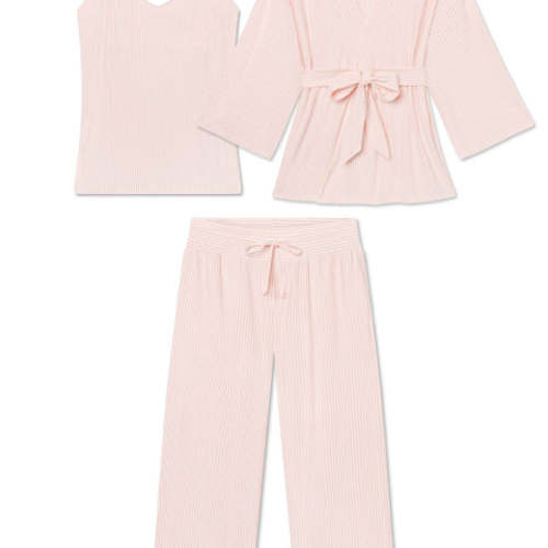 LAKE | Women | DreamModal® Pajamas | English Rose Pencil Stripe Maternity Kimono Bundle