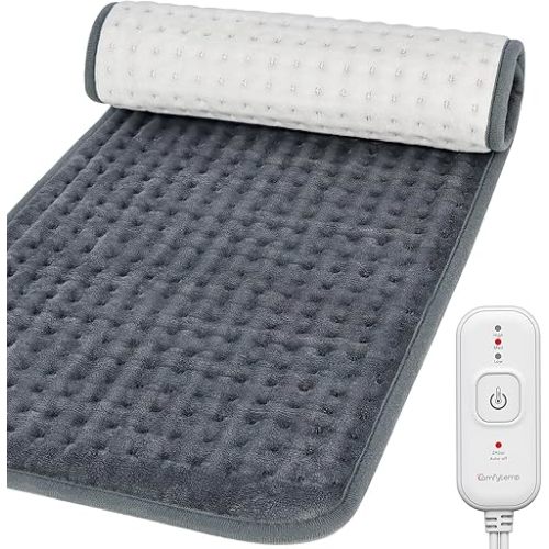 Comfytemp Heating Pad for Back Pain & Cramps Relief, FSA HSA Eligible Electric Large Heat Pad, 2H Auto Off, Christmas Gifts for Women Men Mom Dad, Moist Heated Pad for Neck Shoulder, Washable, 12"x24"