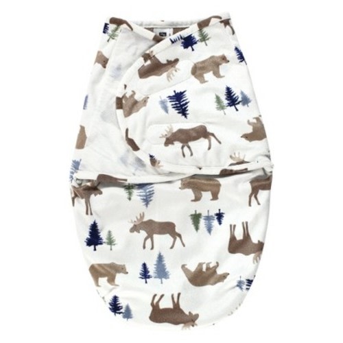Hudson Baby Infant Boy Plush Faux Fur Swaddle Wrap, Moose Bear, 0-3 Months
