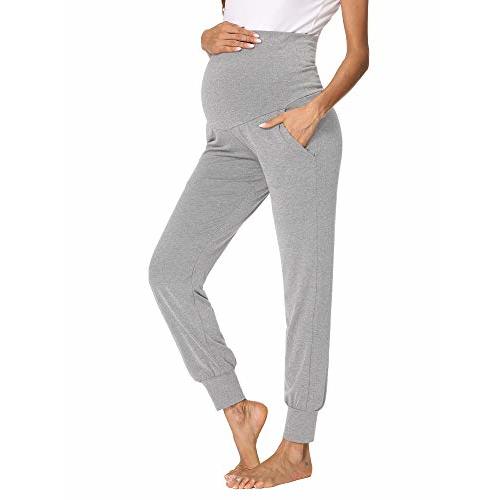 fitglam Women's Maternity Pants Over Belly Lounge Pajamas Clothes Pregnancy Must Haves Joggers with Pockets