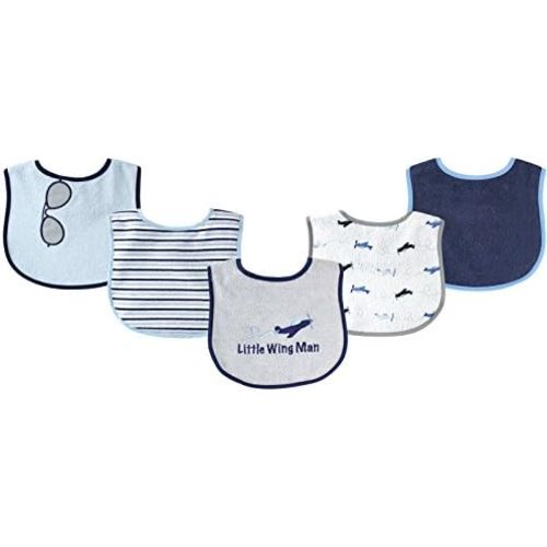 Luvable Friends unisex-baby Cotton Terry Drooler Bibs With Peva Back