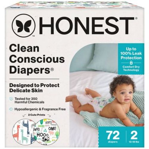 The Honest Company Clean Conscious Disposable Diapers - Four Print Pack - Size 3 - 120ct