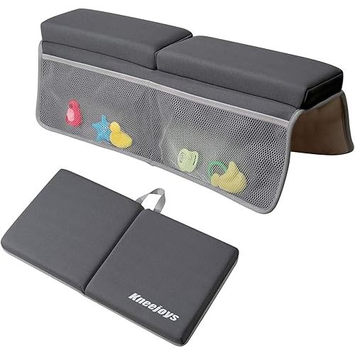 Bath Kneeler and Elbow Rest Pad Bath Kneeler Baby Bath Mat Kneeling Pad Bath Toy Organizer for Tub Kneeling Pad for Bathing Baby Relieve Your Knees and Elbows