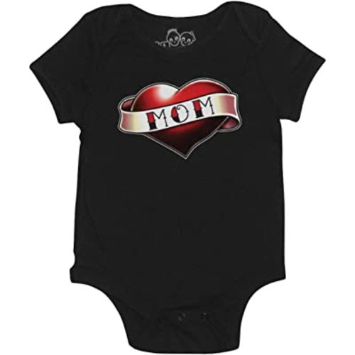 I Love Mom Tattoo Baby Bodysuit