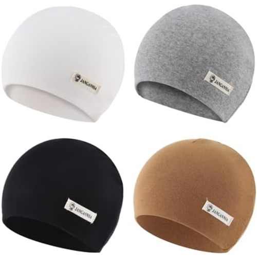 JANGANNSA 3-Pack Newborn Baby Beanie Hats Boys Girls Hospital Hat Infant Toddler Cotton Caps
